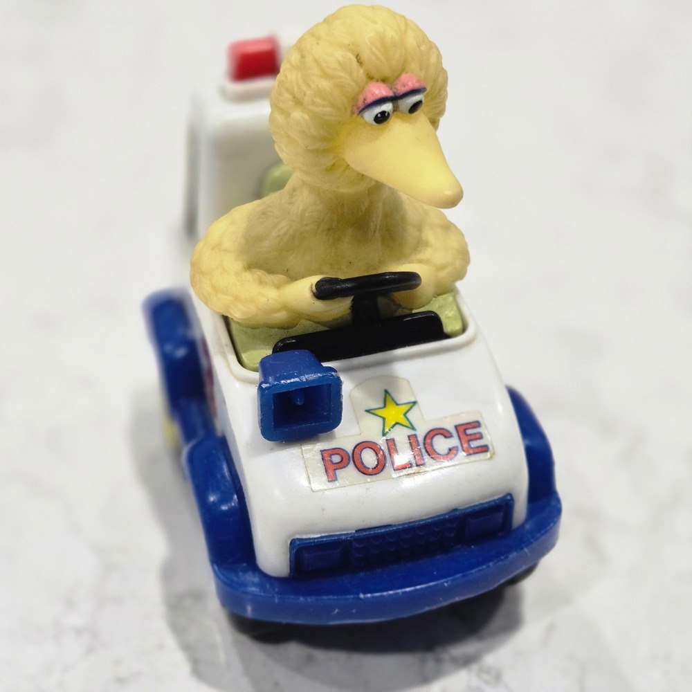 Vintage Sesame Street Big Bird Police Car Toy Illco Jim Henson 1980s 1990s